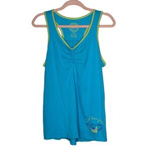 Life Is Good Women's Medium Sleep Tank Top Let Love Grow Blue